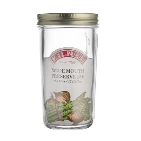 Kilner Wide Mouth Preserve Glass Jar 0.5 Litre