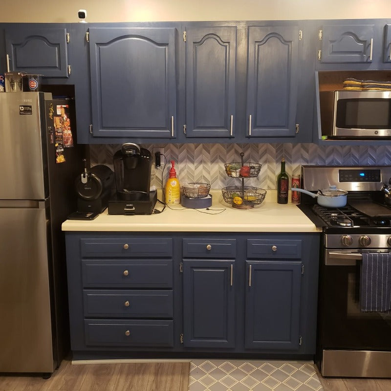 Deep Blue Beyond Paint All In One Kitchen Cabinet Paint from Smyths Homevalue.