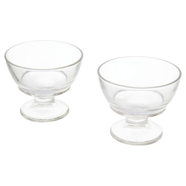 Set of Four Round Glass Torta Dessert Dishes