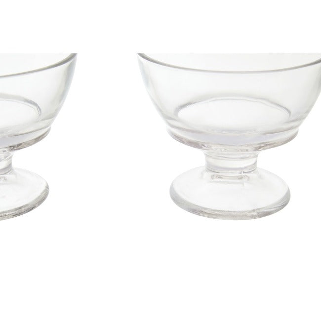 Set of Four Round Glass Torta Dessert Dishes