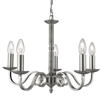 RICHMOND 5LT CEILING PENDANT - SATIN SILVER