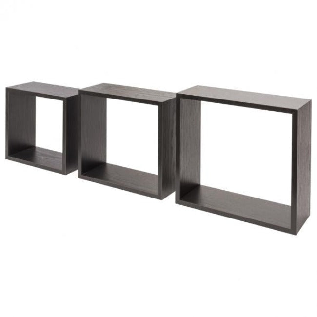 Duraline Triple cube shelf black 12mm 30x30x12cm