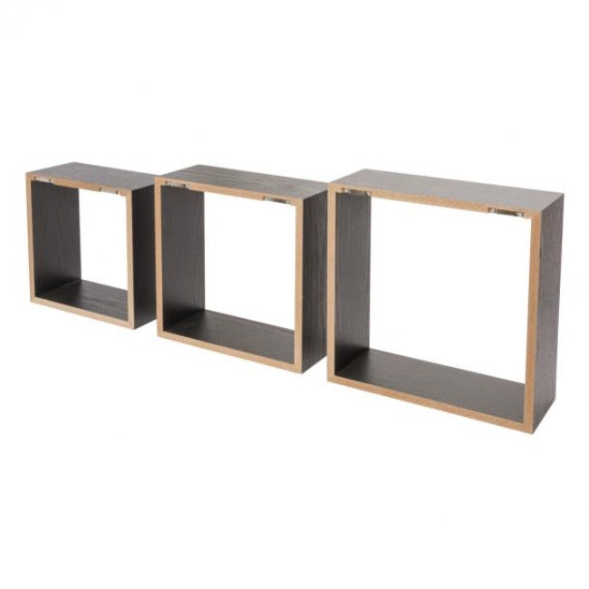 Duraline Triple cube shelf black 12mm 30x30x12cm