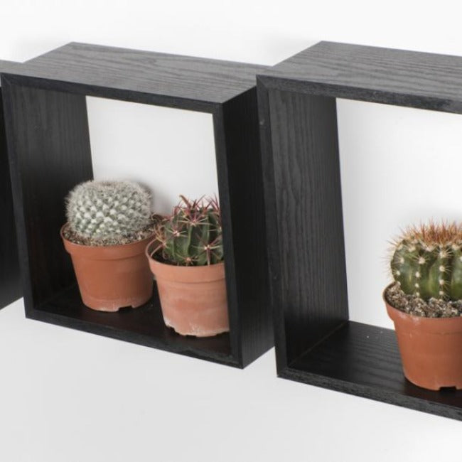 Duraline Triple cube shelf black 12mm 30x30x12cm