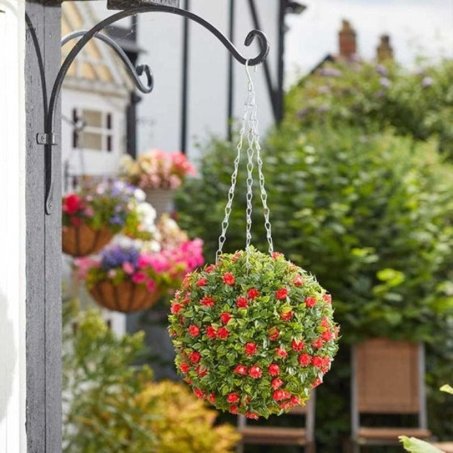 Topiary Artificial Red Rose Ball 30 cm