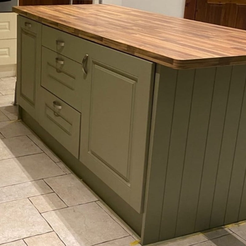 Sage Beyond Paint. All In One Sage Green Kitchen Island Paint from Smyths Homevalue.