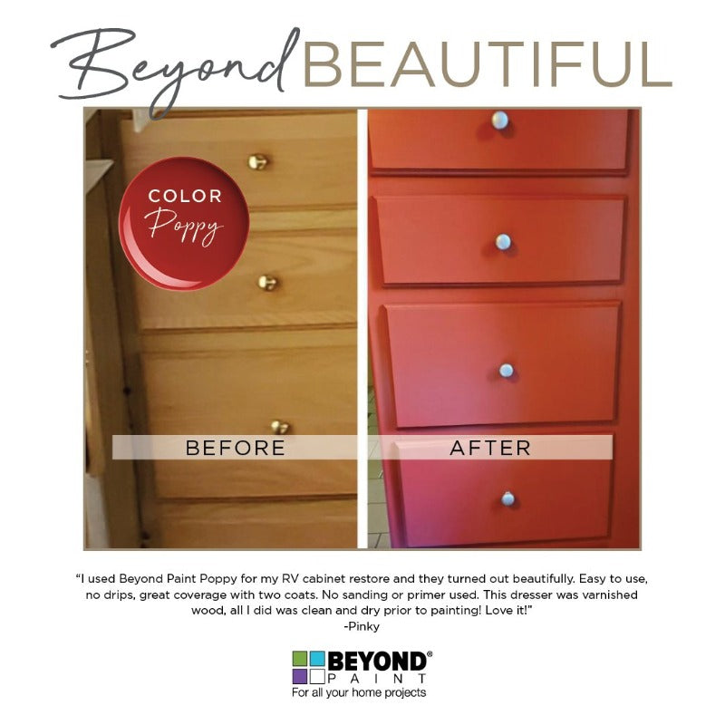 Poppy Beyond Paint. All In One Furniture Paint from Smyths Homevalue.