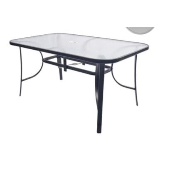 Square glass deals garden table