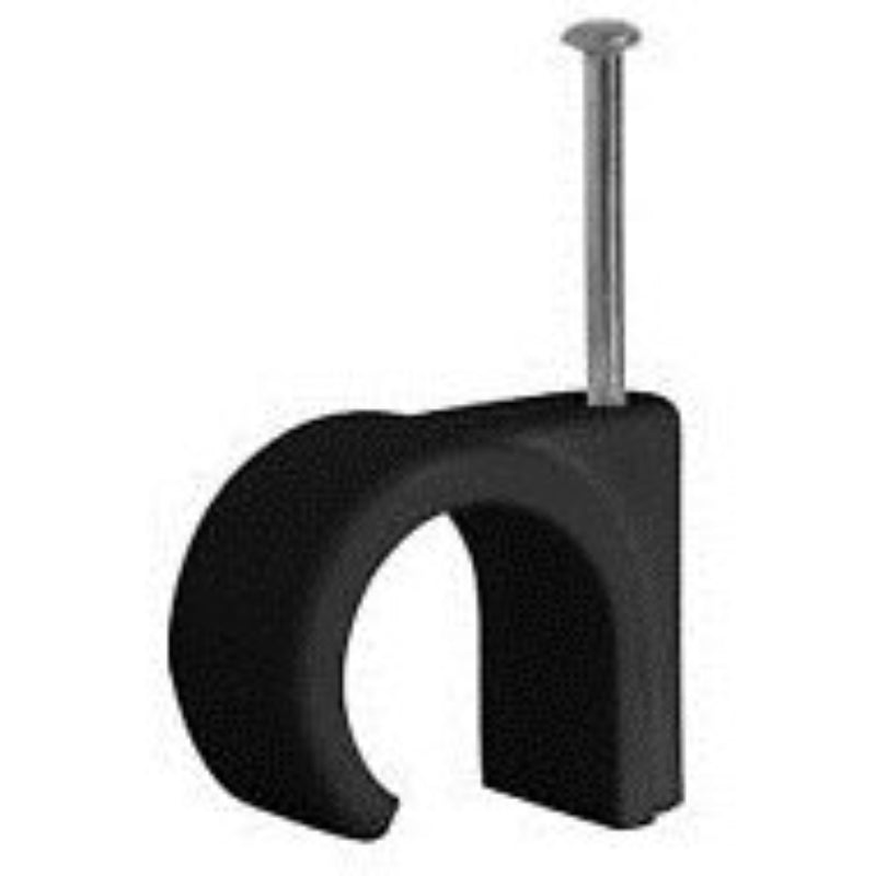 Powermaster 7mm Cable Clips Black - 100 Piece