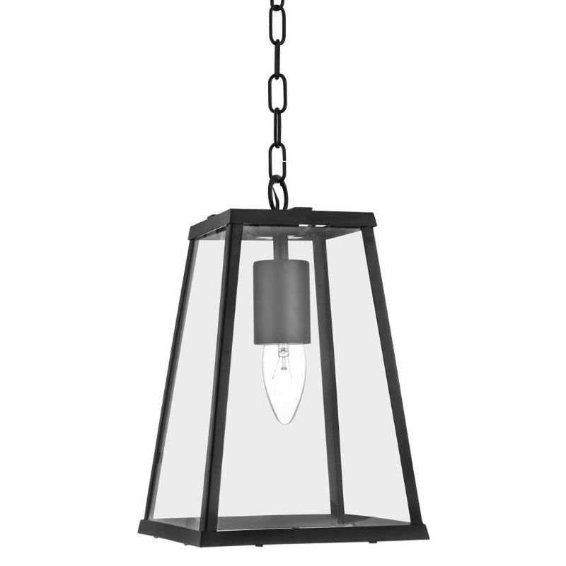 VOYAGER CEILING PENDANT LIGHT- BLACK METAL & GLASS