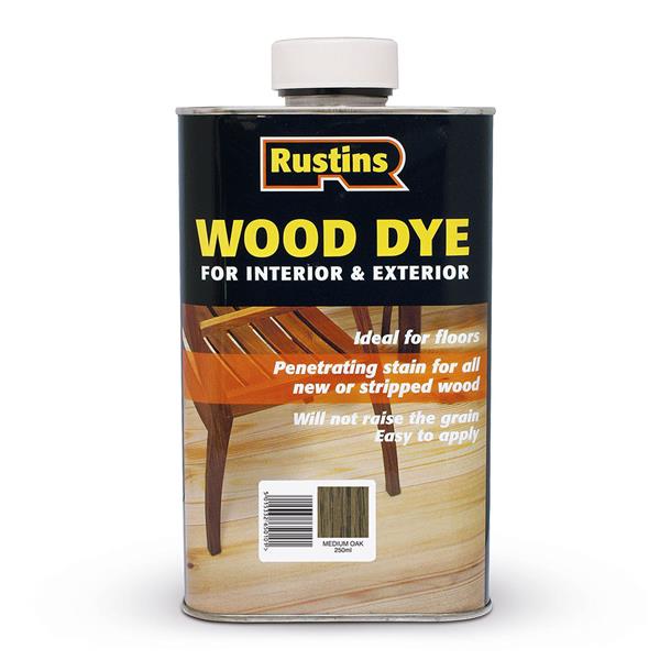 Rustins 250Ml Interior / Exterior Wood Dye - Medium Oak