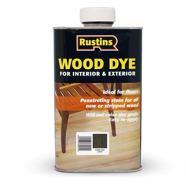 Rustins 250Ml Interior / Exterior Wood Dye - Dark Oak