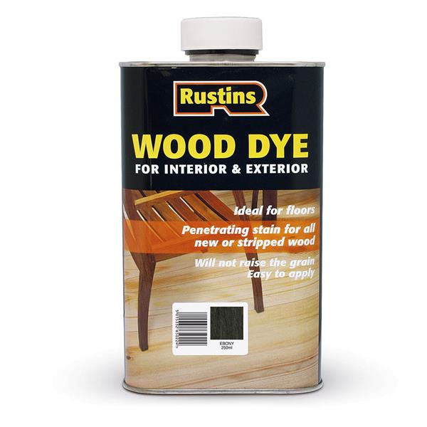 Rustins 250Ml Interior / Exterior Wood Dye - Ebony