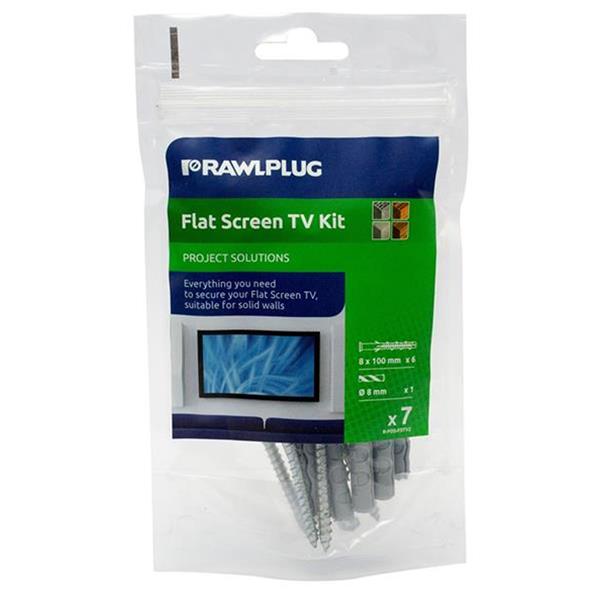 Rawlplug Flat Screen Tv Fixing Kit for Solid Walls