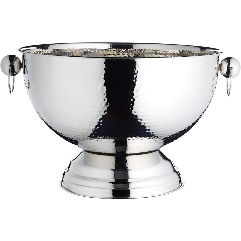 BarCraft Hammered Stainless Steel Champagne Bowl