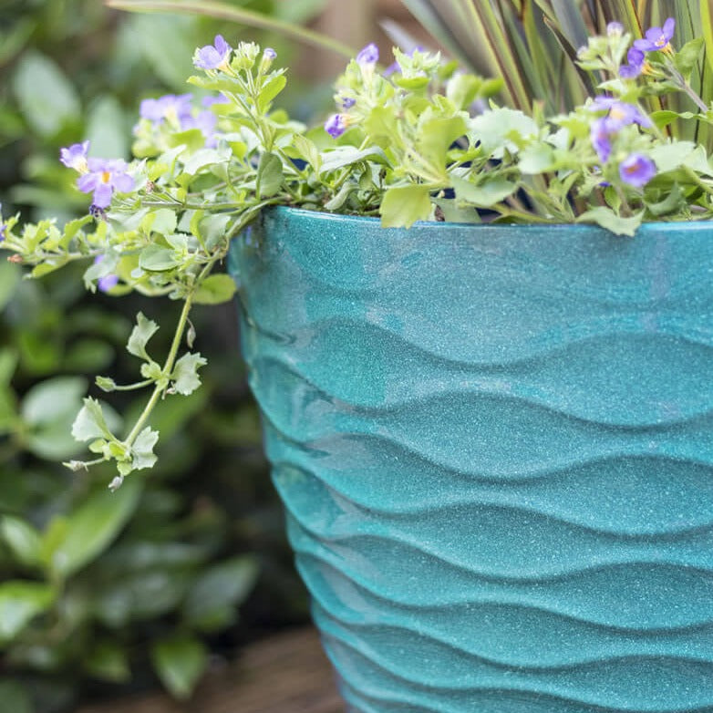 Windermere Glazed Planter Teal 38cm