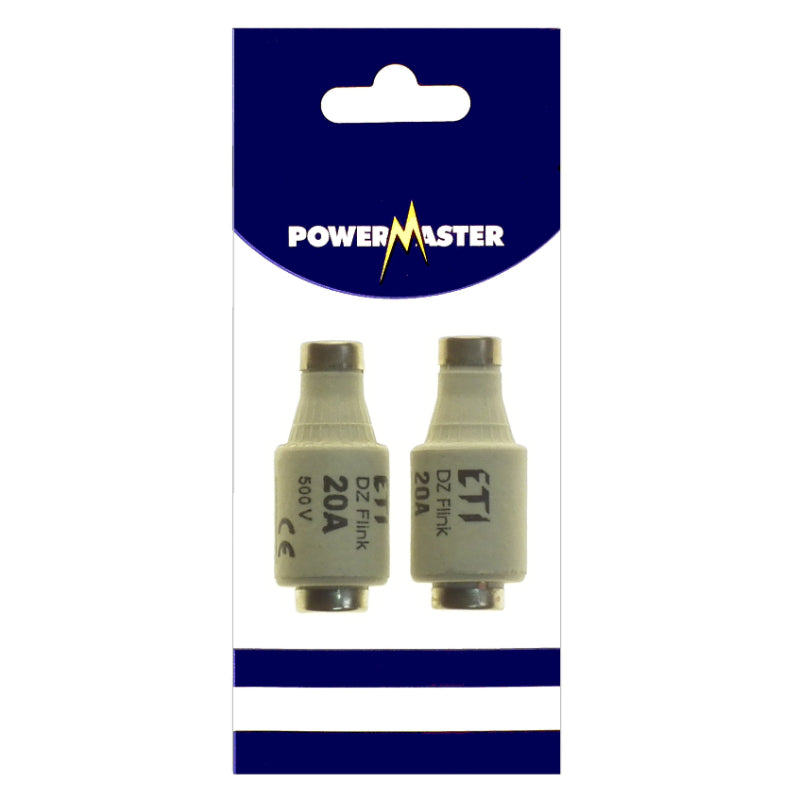 Powermaster Electrical 20 Amp DZ2 Fuses - Pack of 2