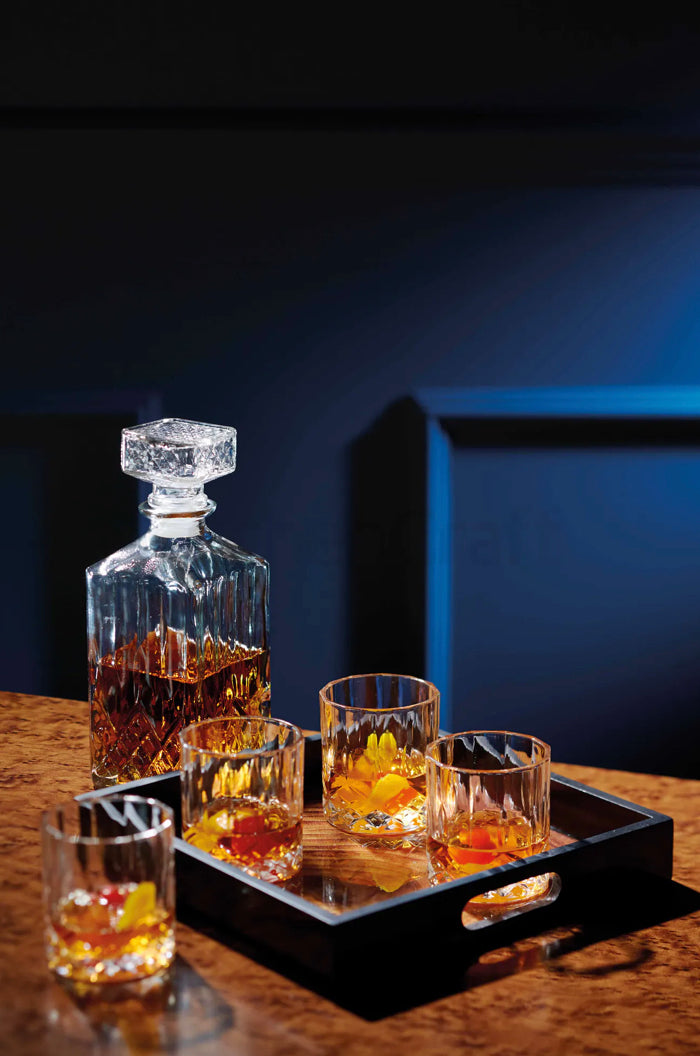 BarCraft Decanter Set 900ml Cut Glass Effect