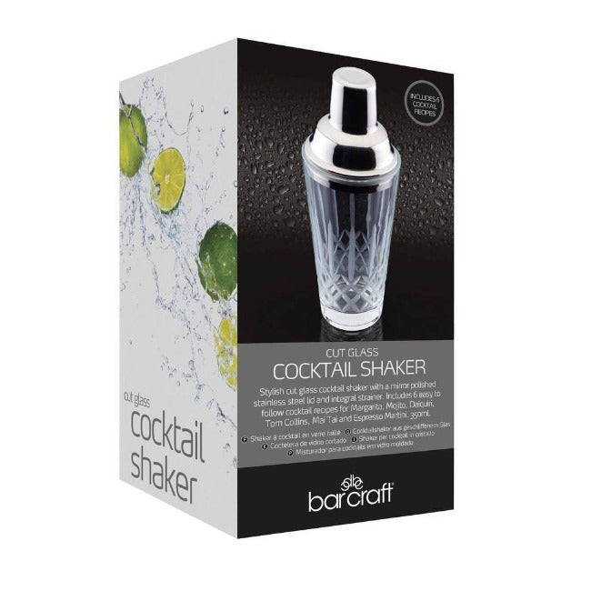 BarCraft Cocktail Shaker 350ml Etched Glass