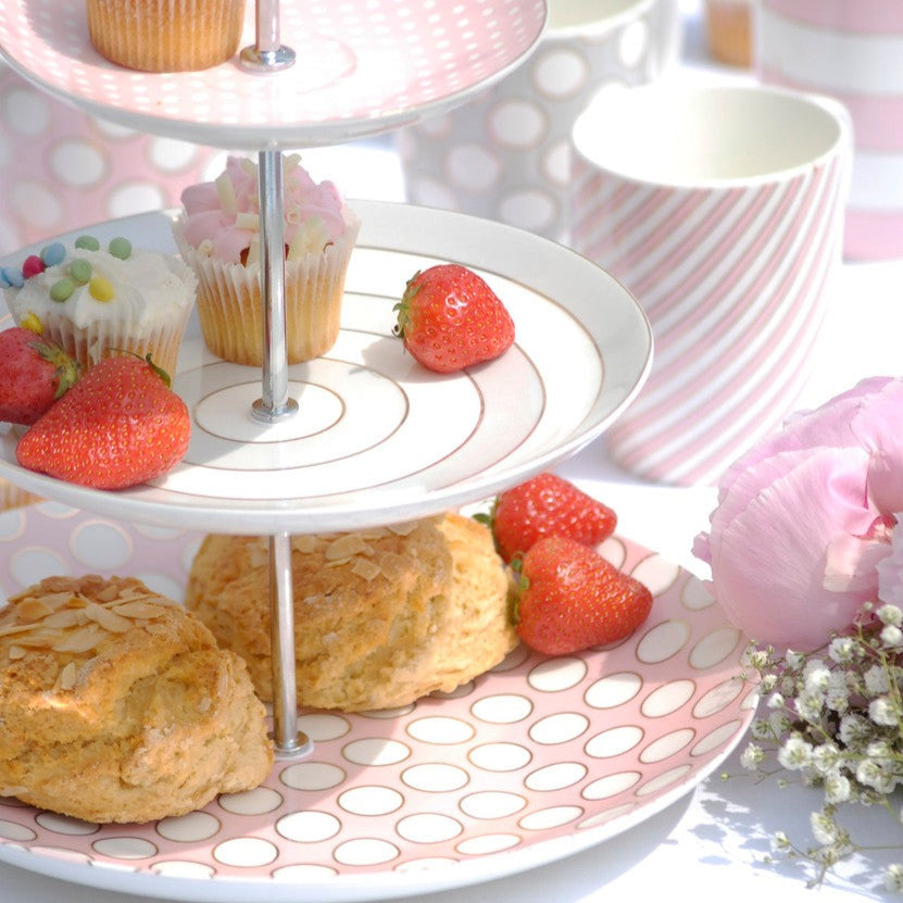 Tipperary Crystal Spots & Stripes 3 Tier Afternoon Teacake Stand