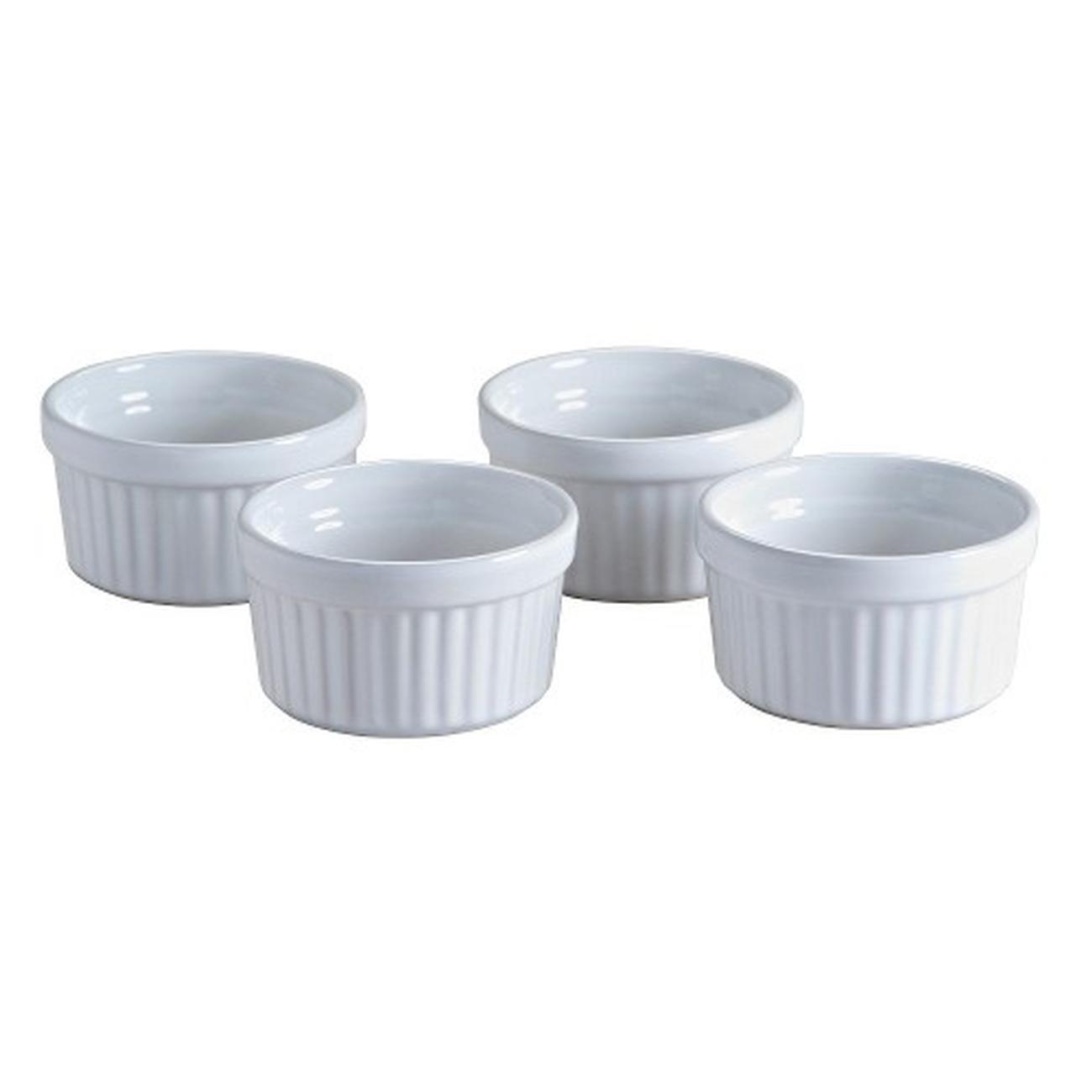 Mason Cash Classic Collection Set of 4 White 9cm Stoneware Ramekin Souffle Dishes