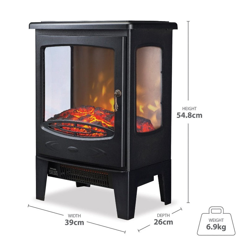 De Vielle 3D Electric Stove Black 1800W