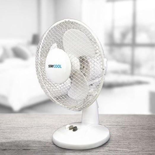 StayCool 9'' (23cm) Desk Fan - White