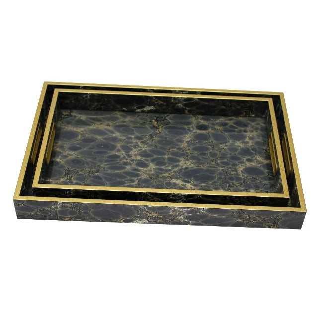 Mindy Brownes Deep Blue Serving Tray Set of 2