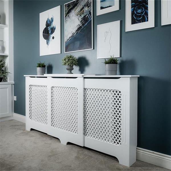 Tema Classic Adjustable White Radiator Cover Large