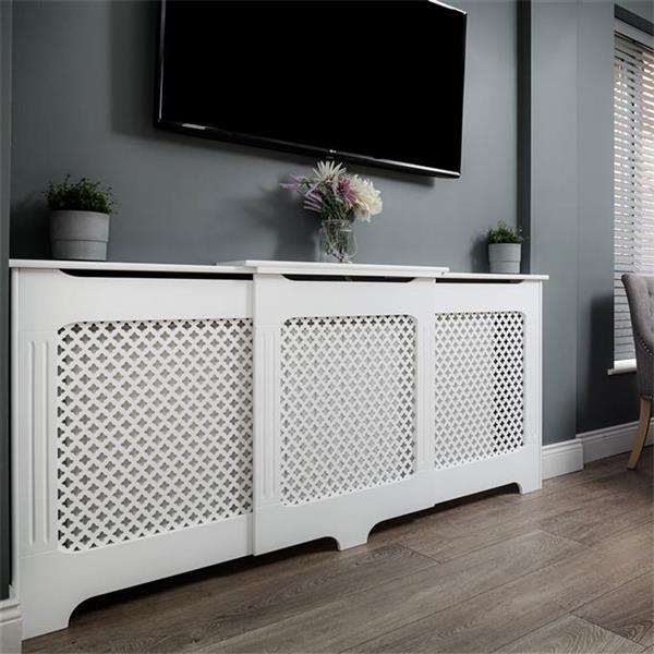 Tema Classic Adjustable White Radiator Cover Large