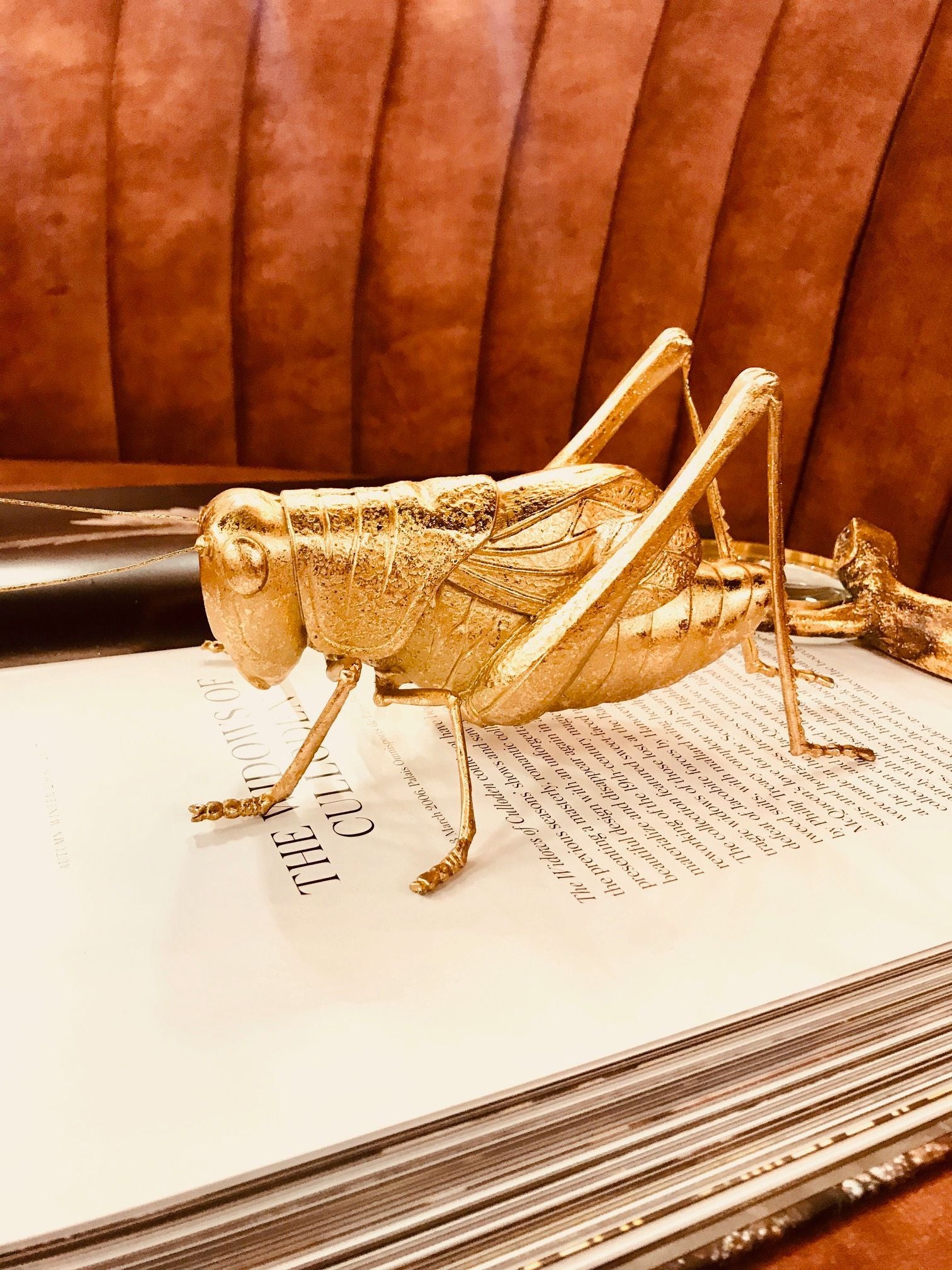 Mindy Brownes Gold Effect Grasshopper Sculpture