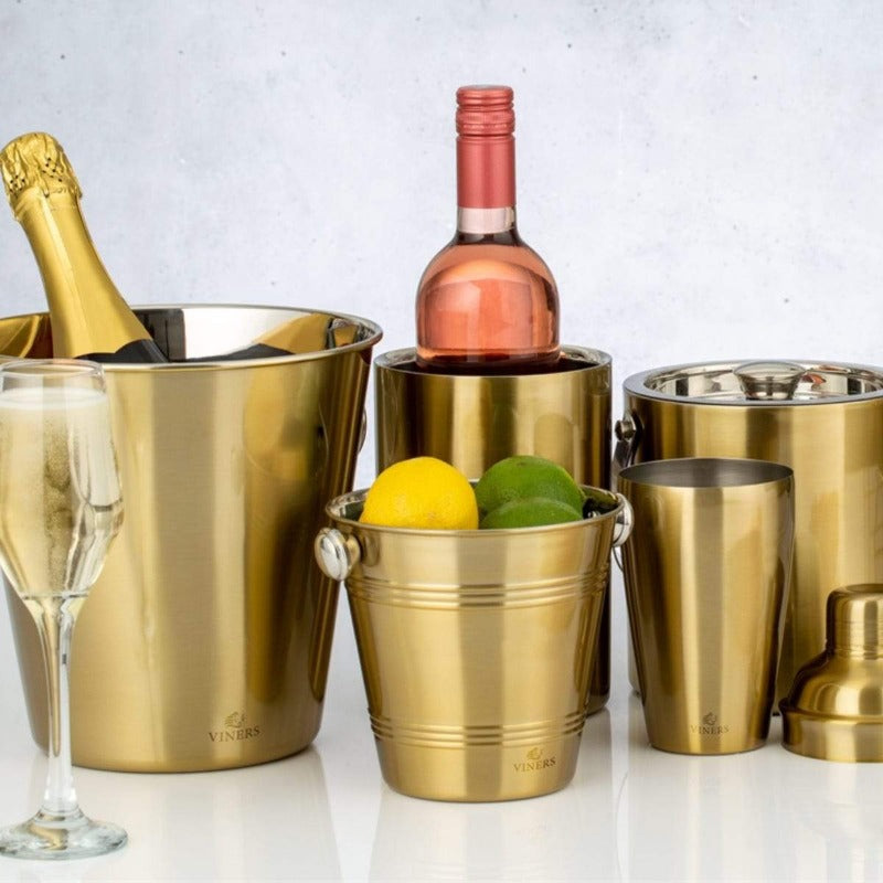 Viners Barware 1L Gold Single Wall Ice Bucket