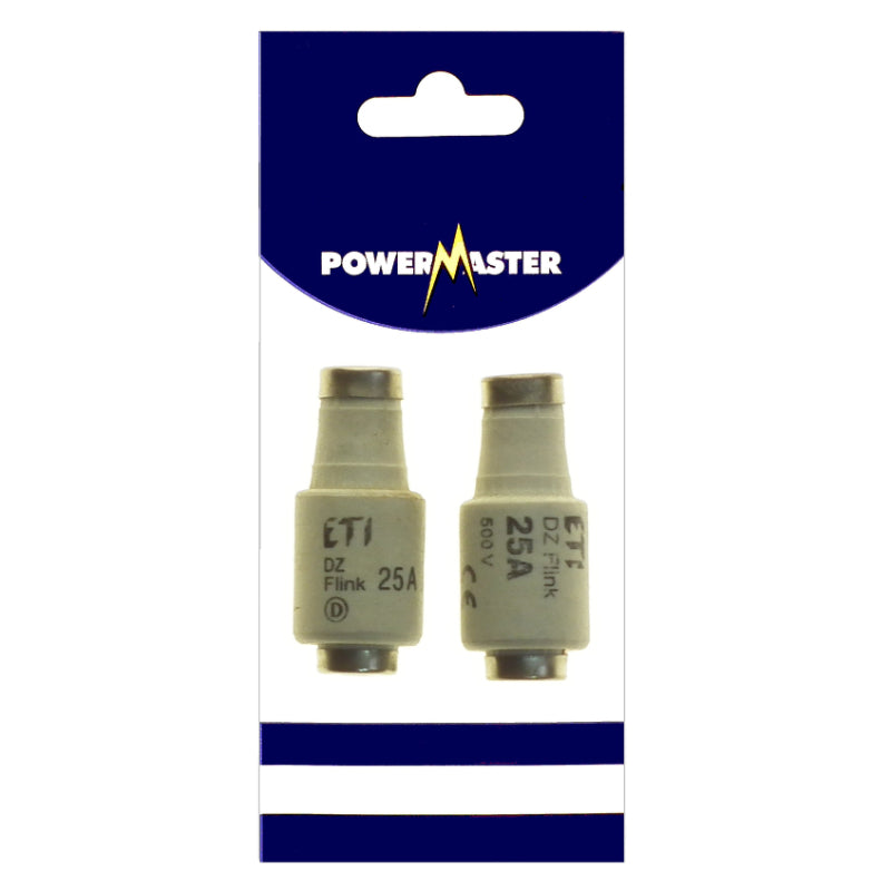 Powermaster Electrical 25 Amp DZ2 Fuses - Pack of 2