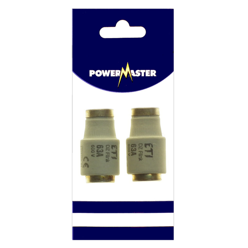 Powermaster Electrical 63 Amp DZ2 Fuses - Pack of 2