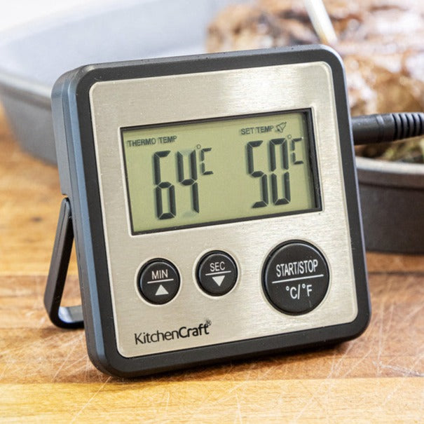 KitchenCraft Digital Cooking Thermometer and Timer