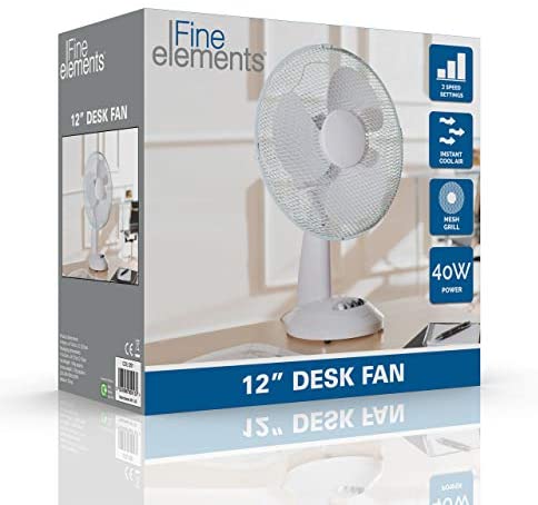 iFine Elements 12'' (30cm) Desk Fan - White