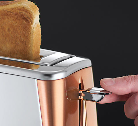 Russell Hobbs Luna Copper Accents 2 Slice Long Slot Toaster