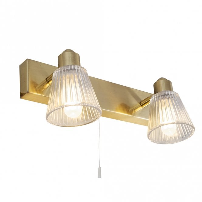 Magnalux Gatsby 2 Light Bathroom Wall Light IP44 - Satin Brass