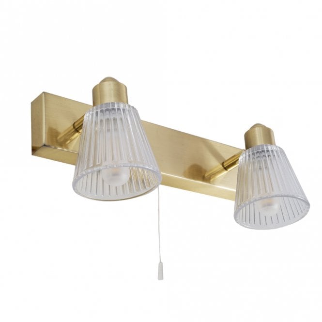 Magnalux Gatsby 2 Light Bathroom Wall Light IP44 - Satin Brass