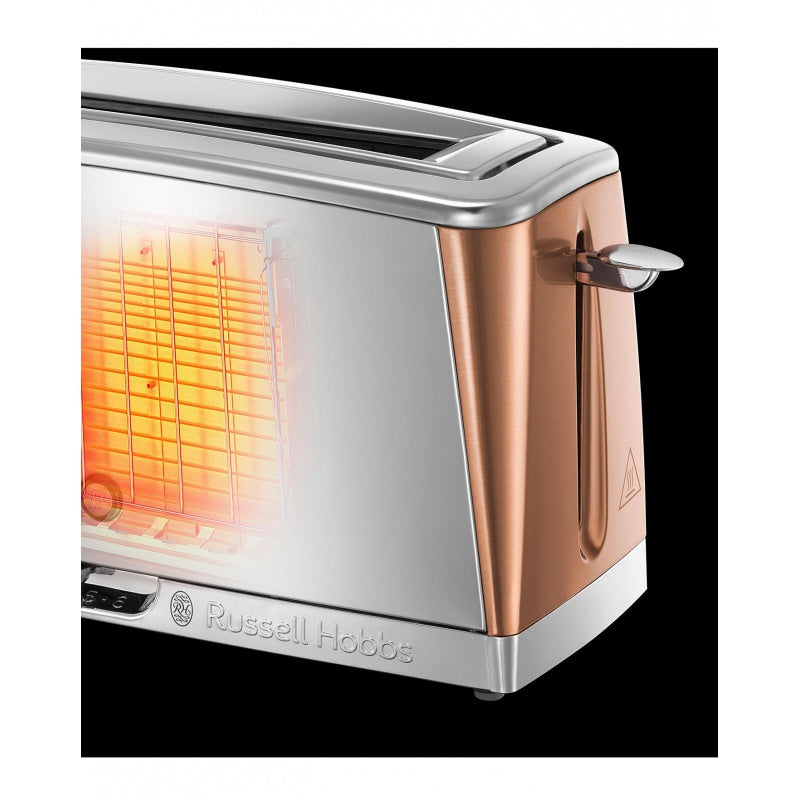 Russell Hobbs Luna Copper Accents 2 Slice Long Slot Toaster