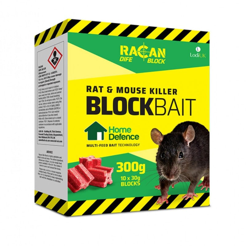 RACAN DIFE BLOCK 300G RAT & MOUSE KILLER 10 X 30G BLOCKS