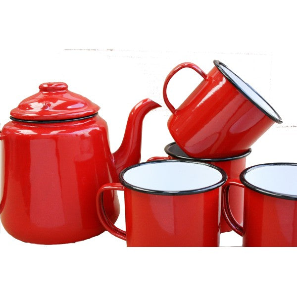 Red Falcon Enamel Tea Pot