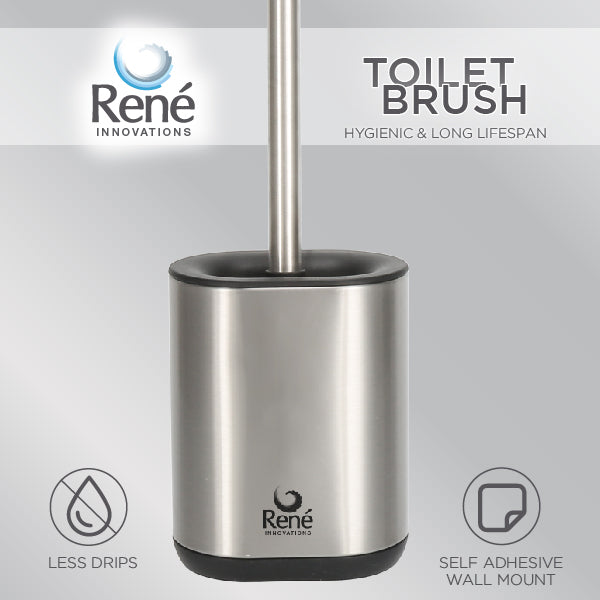 Rene 3 in 1 Flexible Toilet Brush Stainless Steel