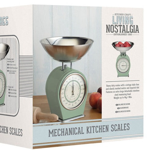 Living Nostalgia Mechanical Kitchen Scales - English Sage Green